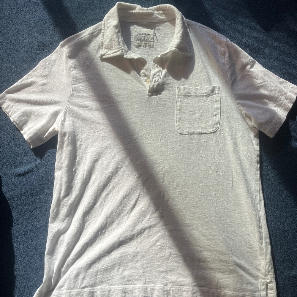 White Cotton Polo Shirt Men’s L